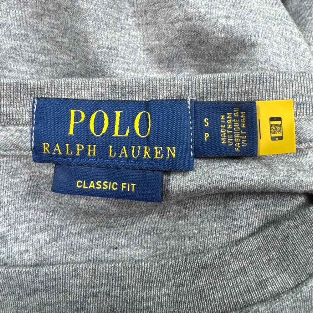 Polo Ralph Lauren Mens T-Shirt Classic Fit Gray Small Long Sleeve Pony Logo